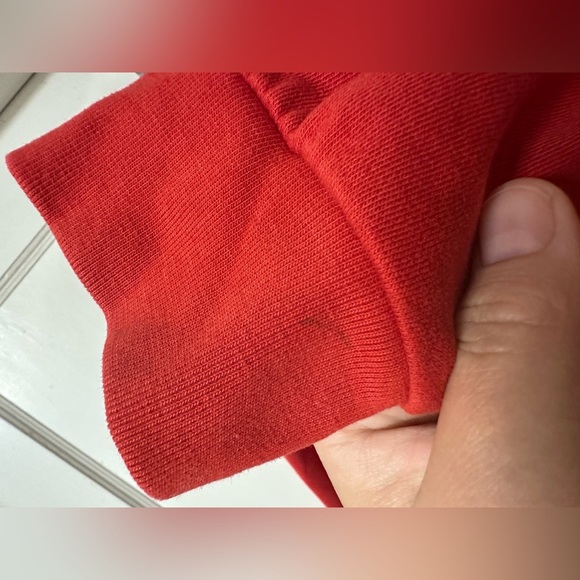 Adidas Kids Red Hoodie with Blue Logo - Picture 5 of 9